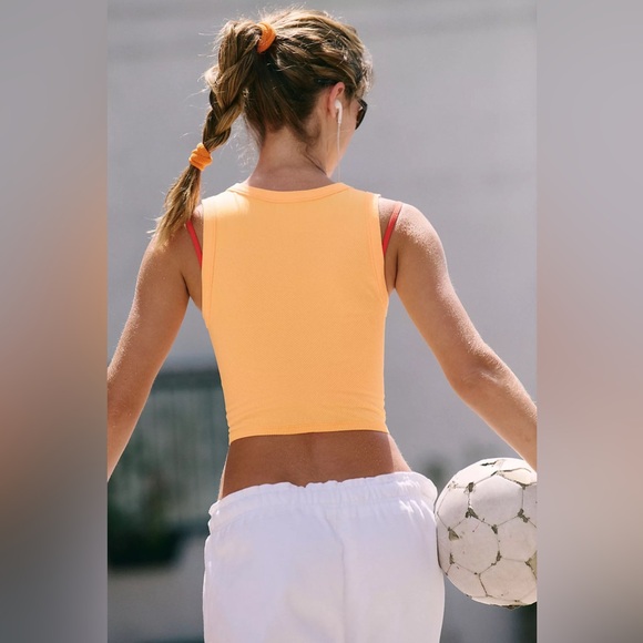 Free People Free Throw Muscle Tank in Orange Size X-Large NWT - Picture 6 of 11